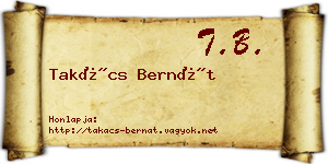Takács Bernát névjegykártya