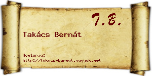 Takács Bernát névjegykártya